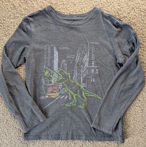 Cat & Jack Charcoal Dinosaur Long Sleeve Tee